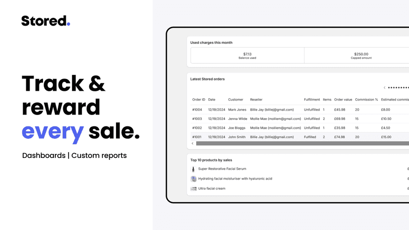 Easily track and export sales and affiliate commissions
