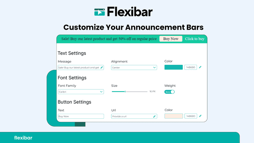 customizable announcement bar