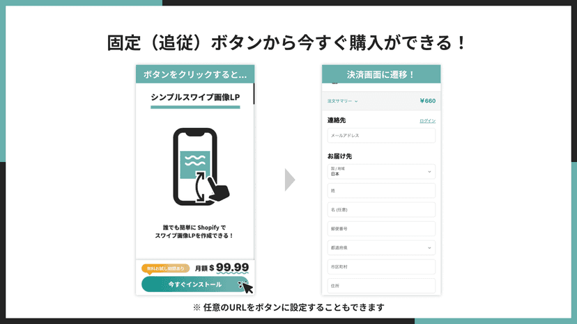 固定(追従)ボタンから今すぐ購入ができる!