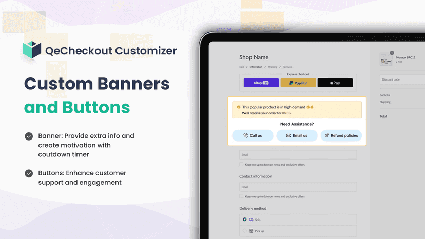Customization on Checkout page