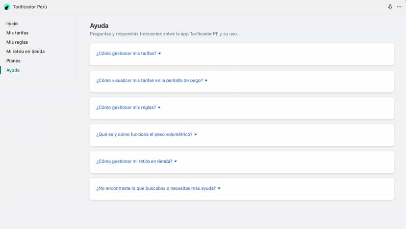 Tarificadorpe - Lobo Creaciones - Shopify Experts