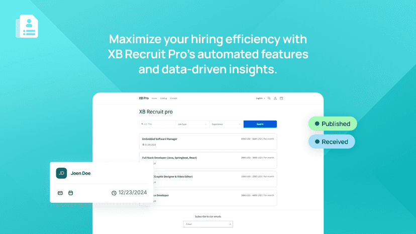 Optimize hiring with XB Recruit Pro’s automation & data insights