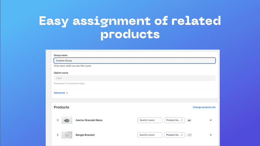 Easy managment of product options
