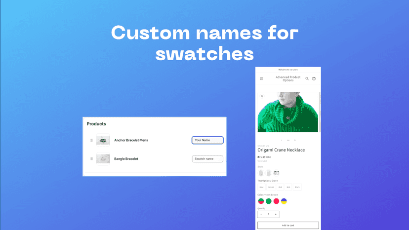 Custom names for swatches