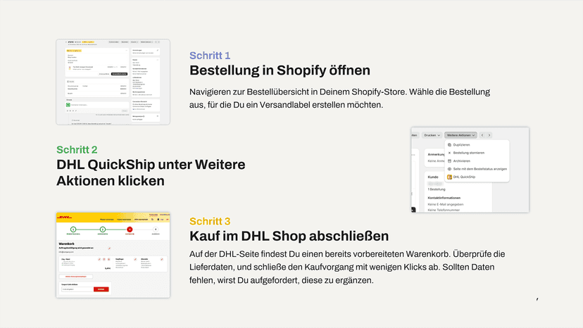 3 einfache Schritte zum fertigen DHL Versandlabel
