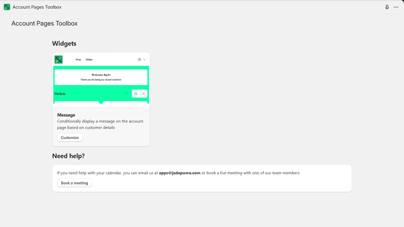 App homepage