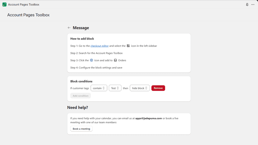 Message block page