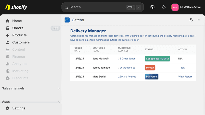 Live Orders View Shopify Getcho