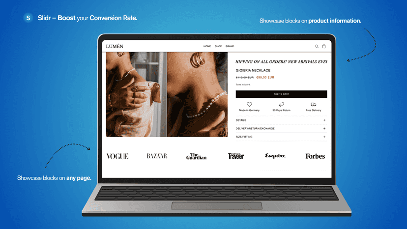 add marquee sections on any page