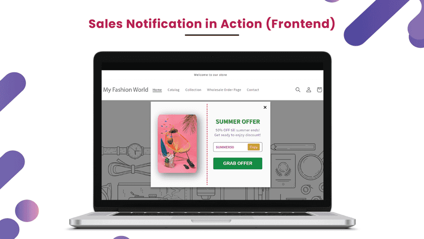 7 - Sales notification in action (frontend)