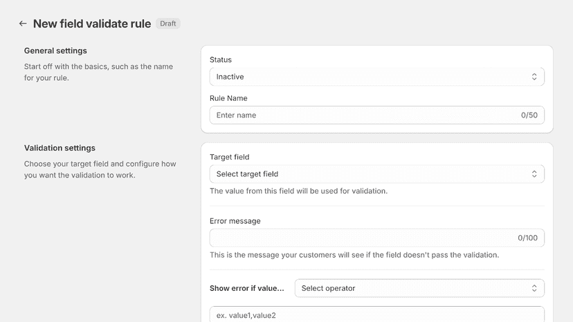 New rule page