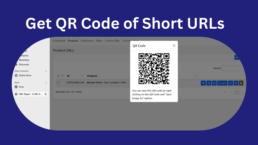 Get QR code of short URL