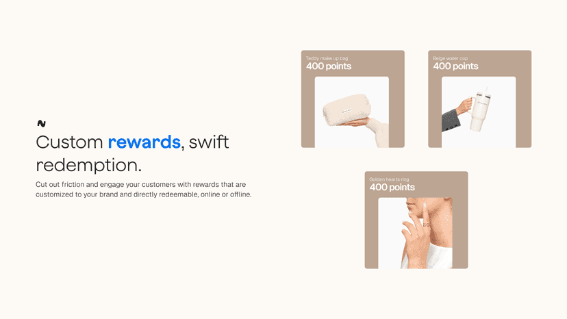 Display of rewards and redemption criteria created with Leat