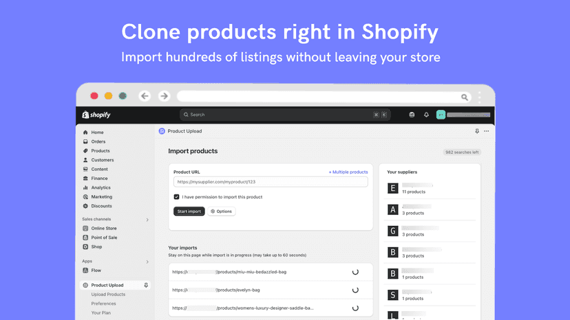 Clone & copy products right in Shopify