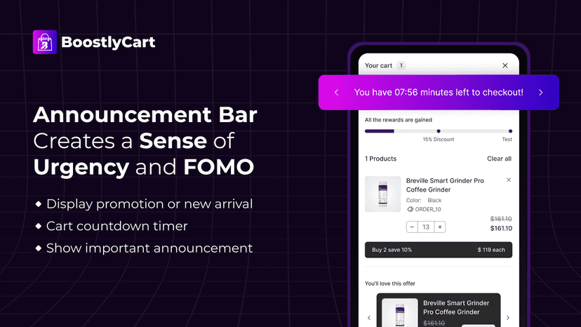 Announcement Bar to create Urgency and FOMO