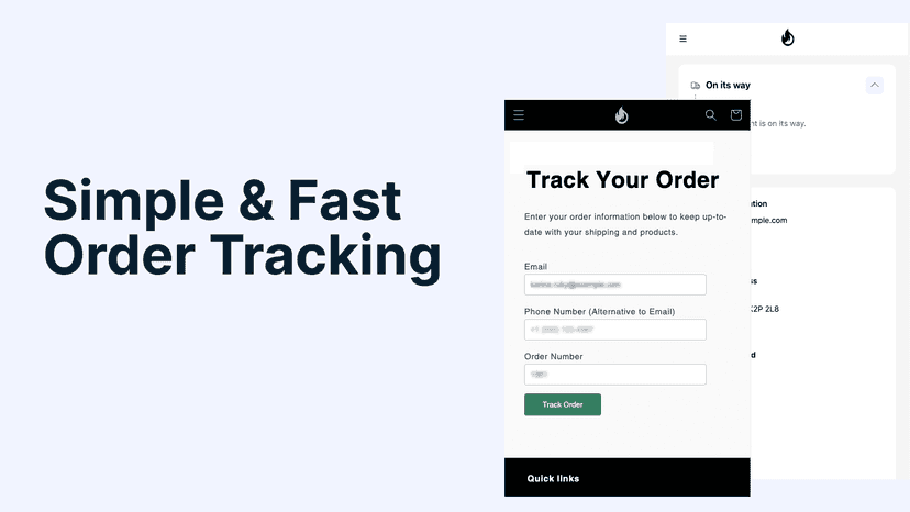 Simple & Fast Order Tracking