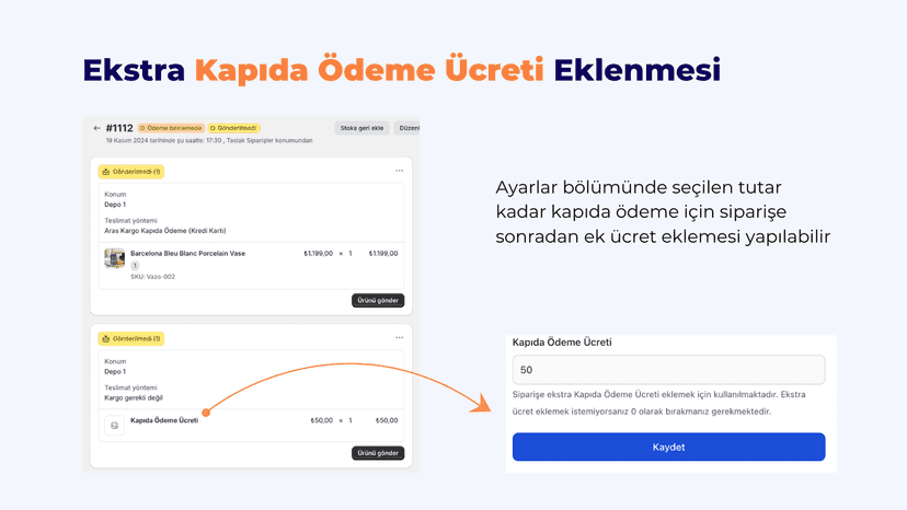 Ekstra Ücret Ekleme