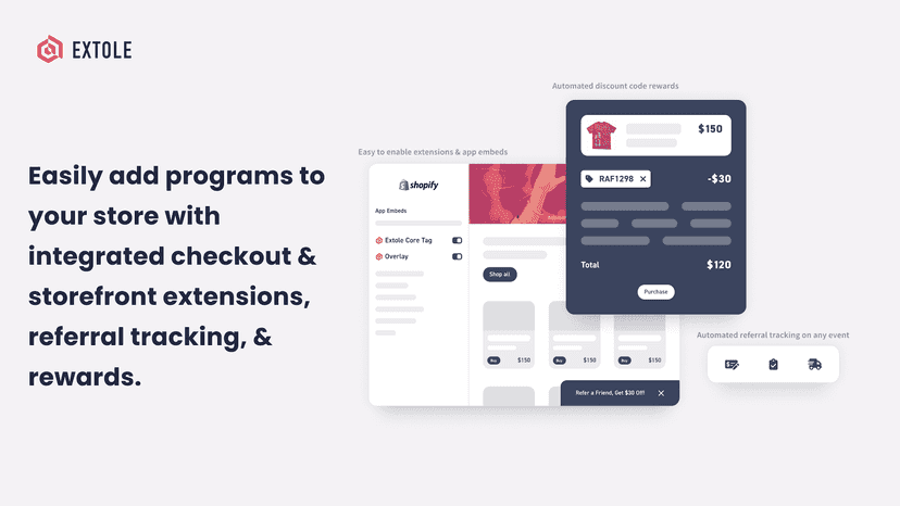Launch quickly with Extole's Shopify App