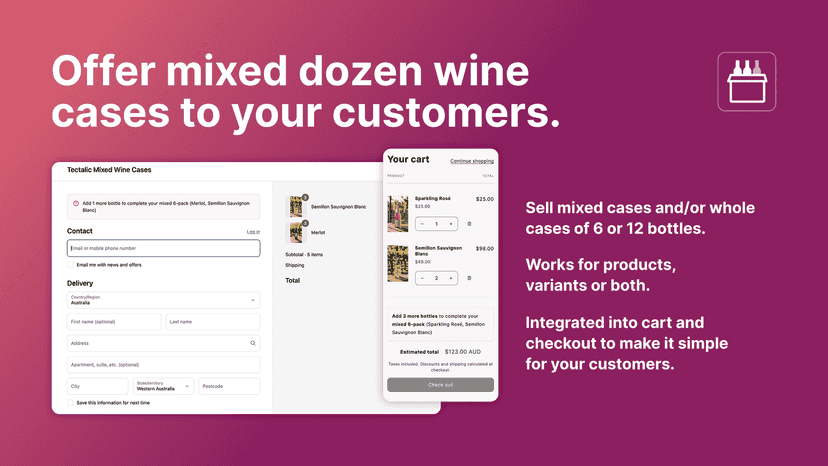 Offer mixed dozen wine cases to your customers