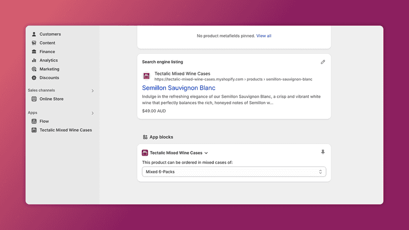 Configure mixed case rules for each product in Shopify Admin