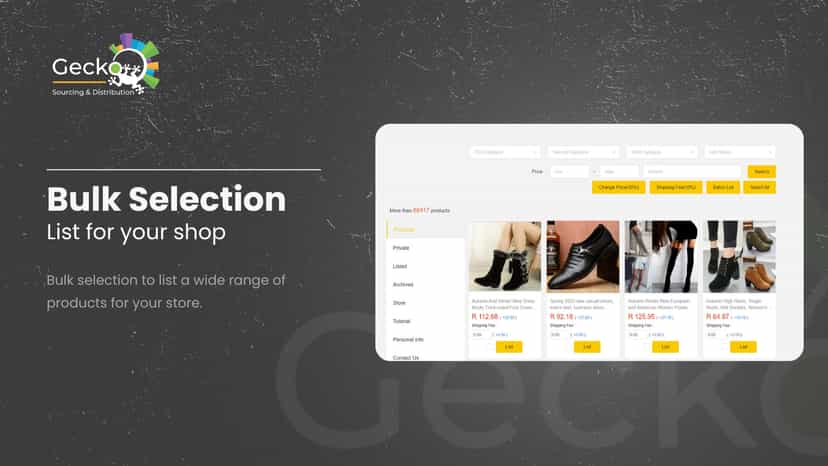 Bulk selection to list a wide range of products for your store.