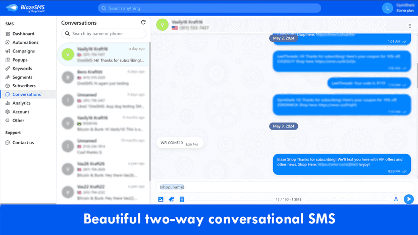 Maximize sales with beautiful 2-way conversational SMS
