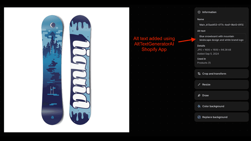 Alt text generated by AltTextGeneratorAI shopify app