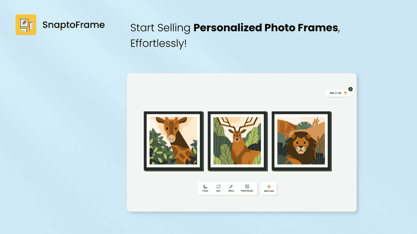 Snaptoframe App- First screen when images are uploaded