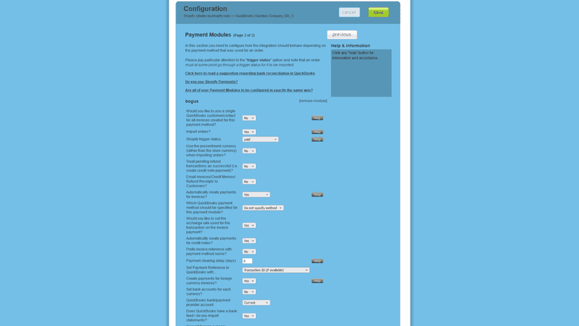 Payment Method Configuration