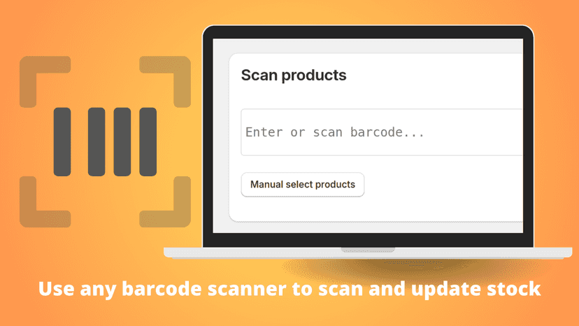 Use any barcode scanner to effortlessly scan and update stock