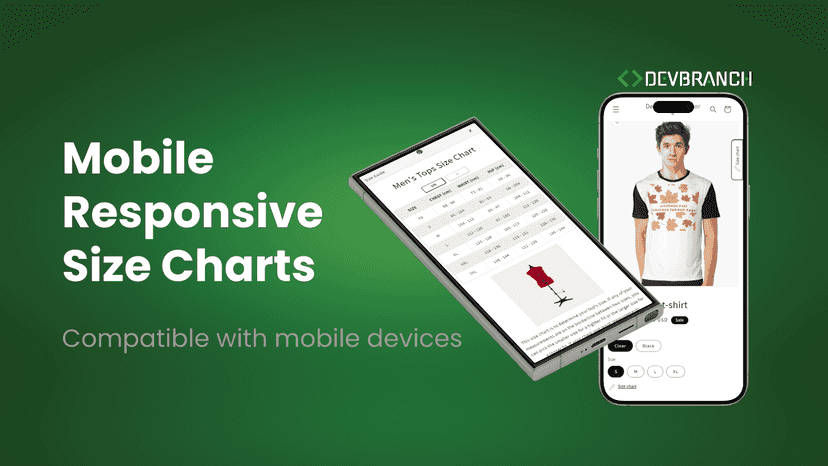 Mobile responsive size charts - Db size chart & size guide