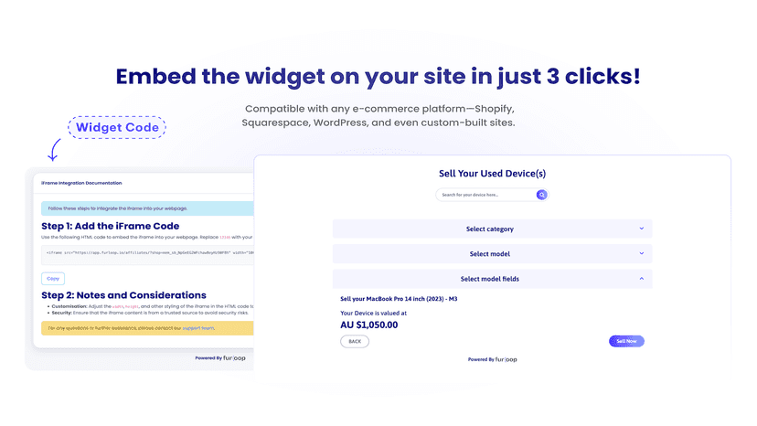 Automatically embed the code on your page!