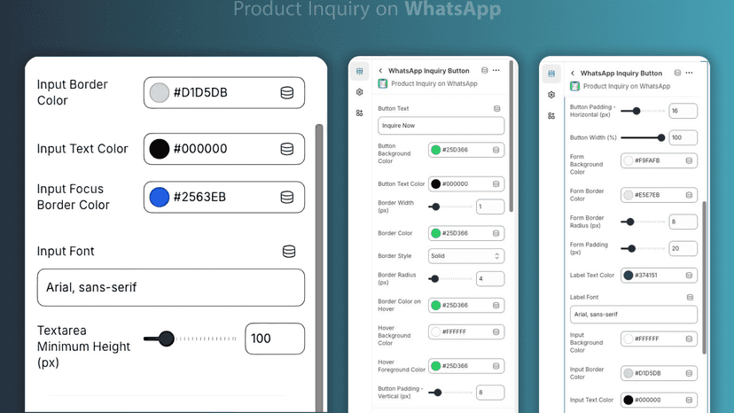 Rich Settings for Product Inquiry on WhatsApp