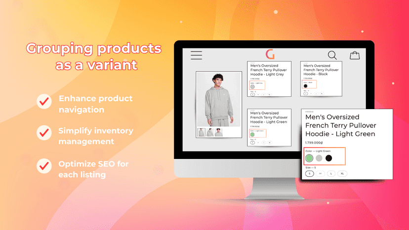 Grouping products as a variant