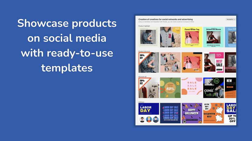Showcase products on social media with ready-to-use templates