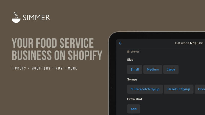 Simmer coffee shop POS extension