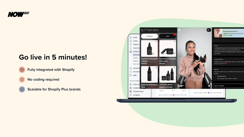 Easy to use live shopping platform for Shopify