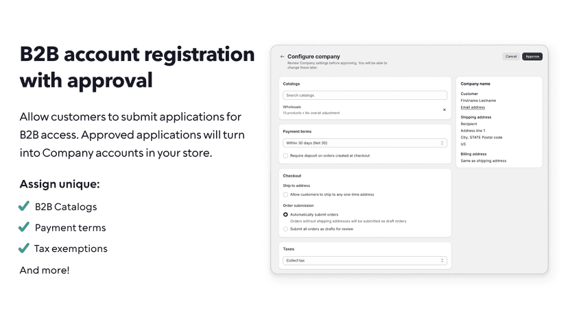Image of b2b account registration approval process
