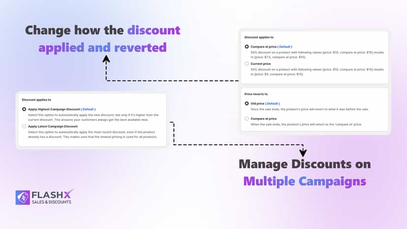 FlashX sales and discount: setting features