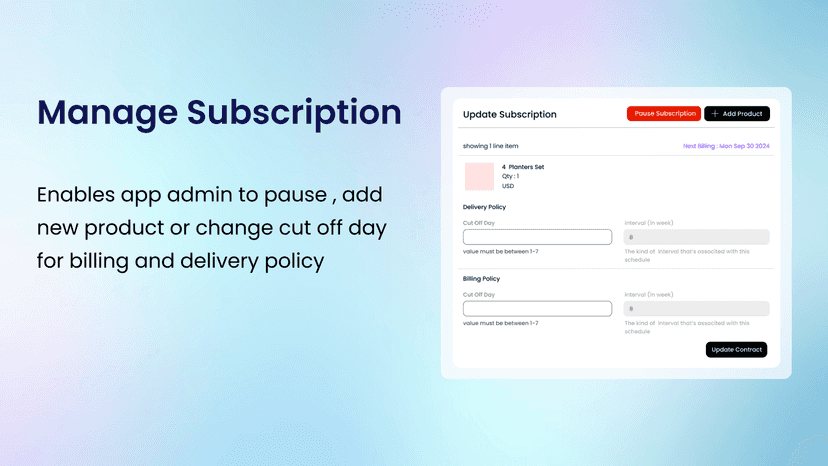 Manage subscription