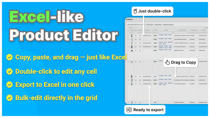 Excel-like Product Editor