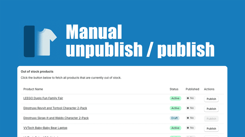 manual unpublish / publish