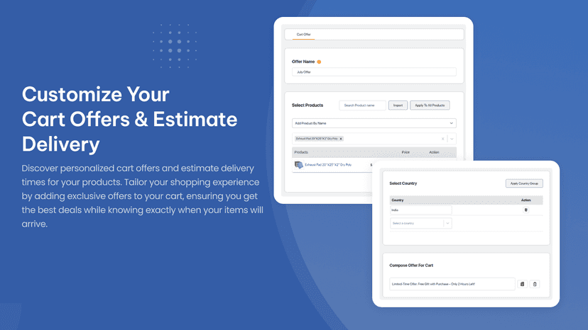 Customize Your Cart Offers & Estimate Delivery