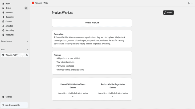 Admin page