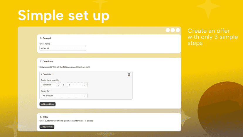 Simple to set offer