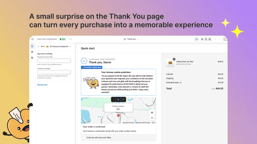 Add AI Cookie Prediction block to your Thank You page