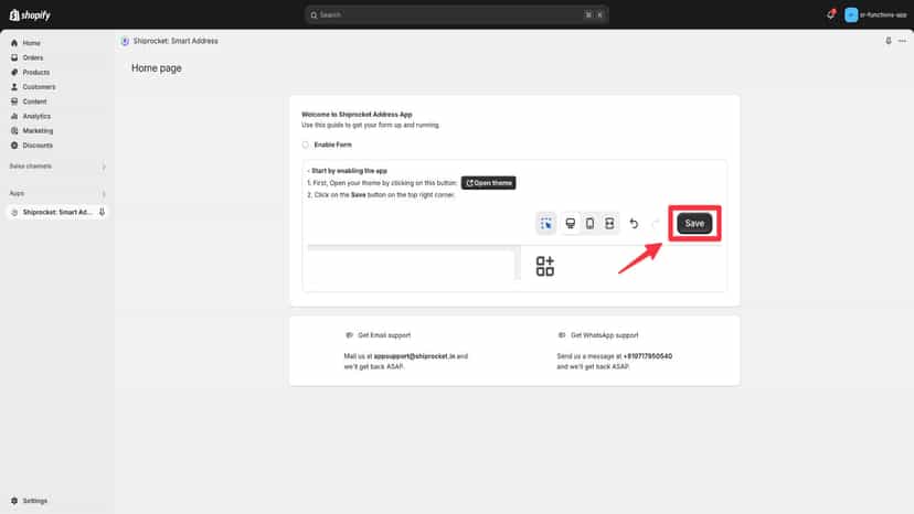 Shopify App Dashboard