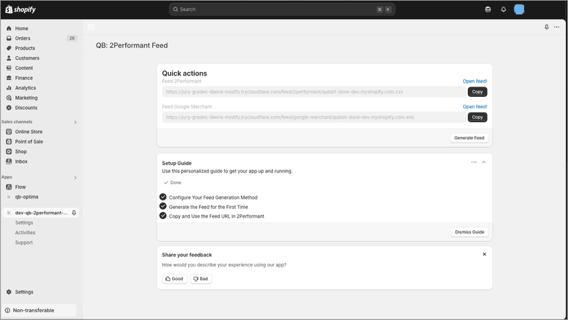 Generate 2Performant feed