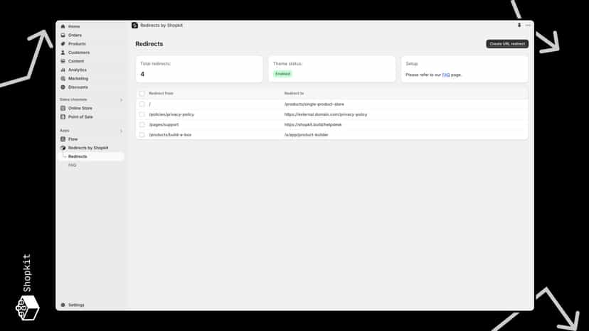 Redirects by Shopkit - Dashboard