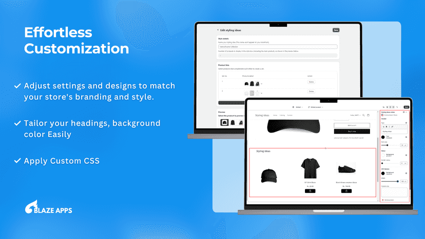 Customize the slider to create Complete The Look, Shop the Look